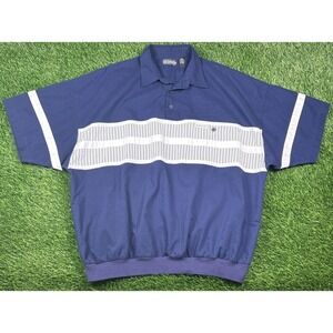 Vintage Members Only Shirt Mens XXL Mobster Banded Blade Collar Retro Blue